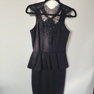 Gypsy Warrior Black Peplum Dress - Size M